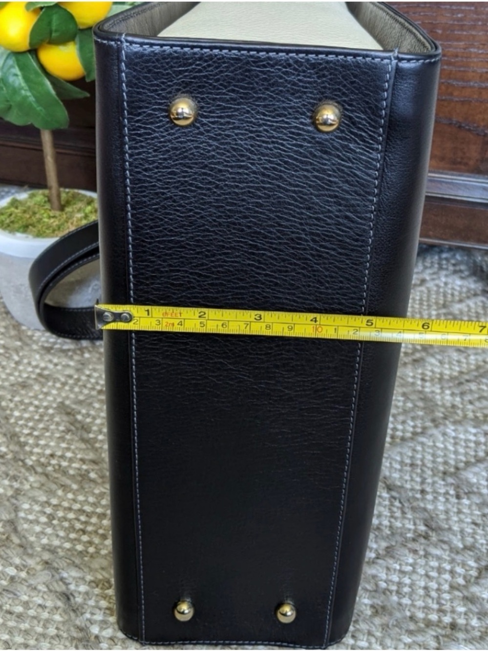 Kelly Tooke Designer Black and Cream Leather Tote Bag - Picture 13 of 13
